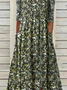 Women's Short Sleeve Summer Floral Dress V Neck Daily Going Out Casual Midi H-Line