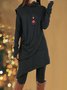 Long Sleeve Turtleneck Asymmetric Tunic Dress