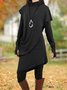 Long Sleeve Turtleneck Asymmetric Tunic Dress