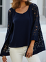 Women's Plain Daily Going Out Two Piece Set Three Quarter Sleeve Casual Spring/Fall Coat With Cami Matching Set