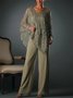 Women's Plain Party Going Out Two Piece Set Long Sleeve Elegant Spring/Fall Matching Set
