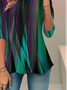 Women's Long Sleeve Tee T-shirt Spring/Fall Random Print Knitted Crew Neck Daily Going Out Casual Top Green
