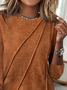 Women's Long Sleeve Tee T-shirt Spring/Fall Plain Crew Neck Daily Going Out Casual Top