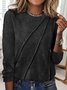 Women's Long Sleeve Tee T-shirt Spring/Fall Plain Crew Neck Daily Going Out Casual Top