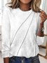 Women's Long Sleeve Tee T-shirt Spring/Fall Plain Crew Neck Daily Going Out Casual Top