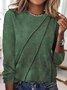 Women's Long Sleeve Tee T-shirt Spring/Fall Plain Crew Neck Daily Going Out Casual Top