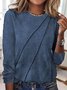 Women's Long Sleeve Tee T-shirt Spring/Fall Plain Crew Neck Daily Going Out Casual Top