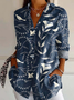 Women's Stripes Floral Long Sleeve Shirt Spring/Fall Shirt Collar Daily Casual Top