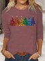 Women's Long Sleeve Tee T-shirt Spring/Fall Christmas Tree Jersey Crew Neck Daily Going Out Casual Top