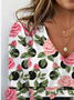Women's Long Sleeve Tee T-shirt Spring/Fall Floral Jersey V Neck Daily Going Out Casual Top
