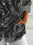 Women's Long Sleeve Floral Shirt Spring/Fall Leaf Shirt Collar Daily Going Out Casual Top