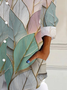Women's Floral Long Sleeve Shirt Spring/Fall Leaf Buckle Shirt Collar Daily Going Out Casual Top