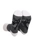 Black and white striped animal cat print mid tube socks