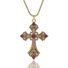 2025 New Retro Diamond Necklace Rhinestone Long Cross Pendant Sweater Chain Fashion Advanced Punk Necklace