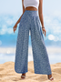 Women Floral Long Elastic Waist Pants Casual Spring/Fall Trousers