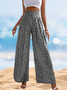 Women Floral Long Elastic Waist Pants Casual Spring/Fall Trousers