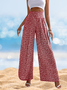 Women Floral Long Elastic Waist Pants Casual Spring/Fall Trousers