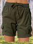 Women Plain Fifth Pants Straight Pants Casual Summer Shorts