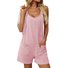 Women Geometric Crew Neck Sleeveless Casual Summer Cotton Jumpsuit