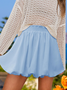 Women Casual Plain Layered/Tiered Summer Skirt