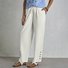 Women Plain Long Elastic Waist Pants Casual Spring/Fall Trousers