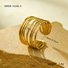 European And American Ins Cold Style 18k Gold Geometric Irregular Titanium Steel Ring Does Not Fade All-match High-grade Open Stainless Steel Electroplated Ring