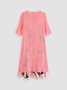 Women's Floral Pattern Daily Going Out Two Piece Set Three Quarter Sleeve Casual Spring/Fall Coat With Skirt Matching Set